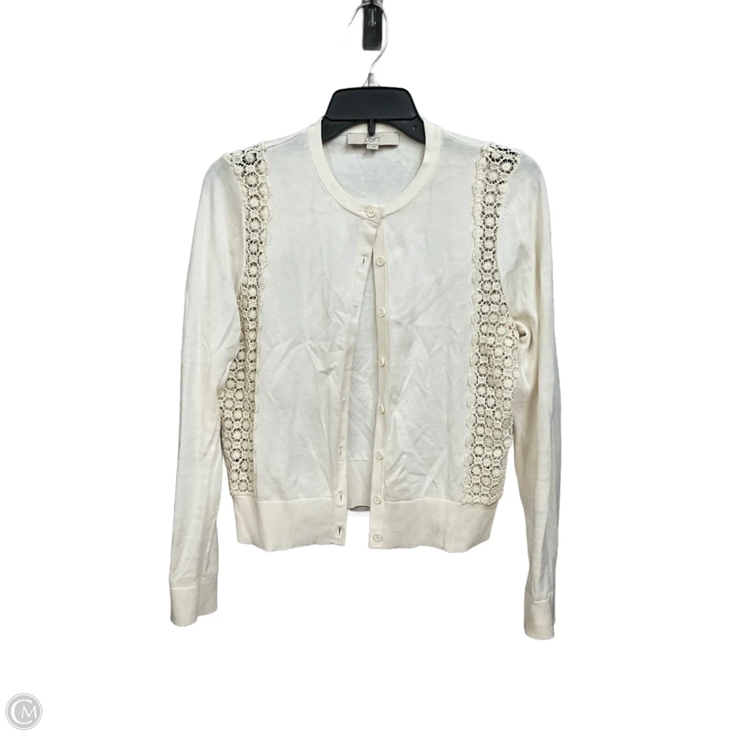 Cardigan By Loft In Cream, Size: S