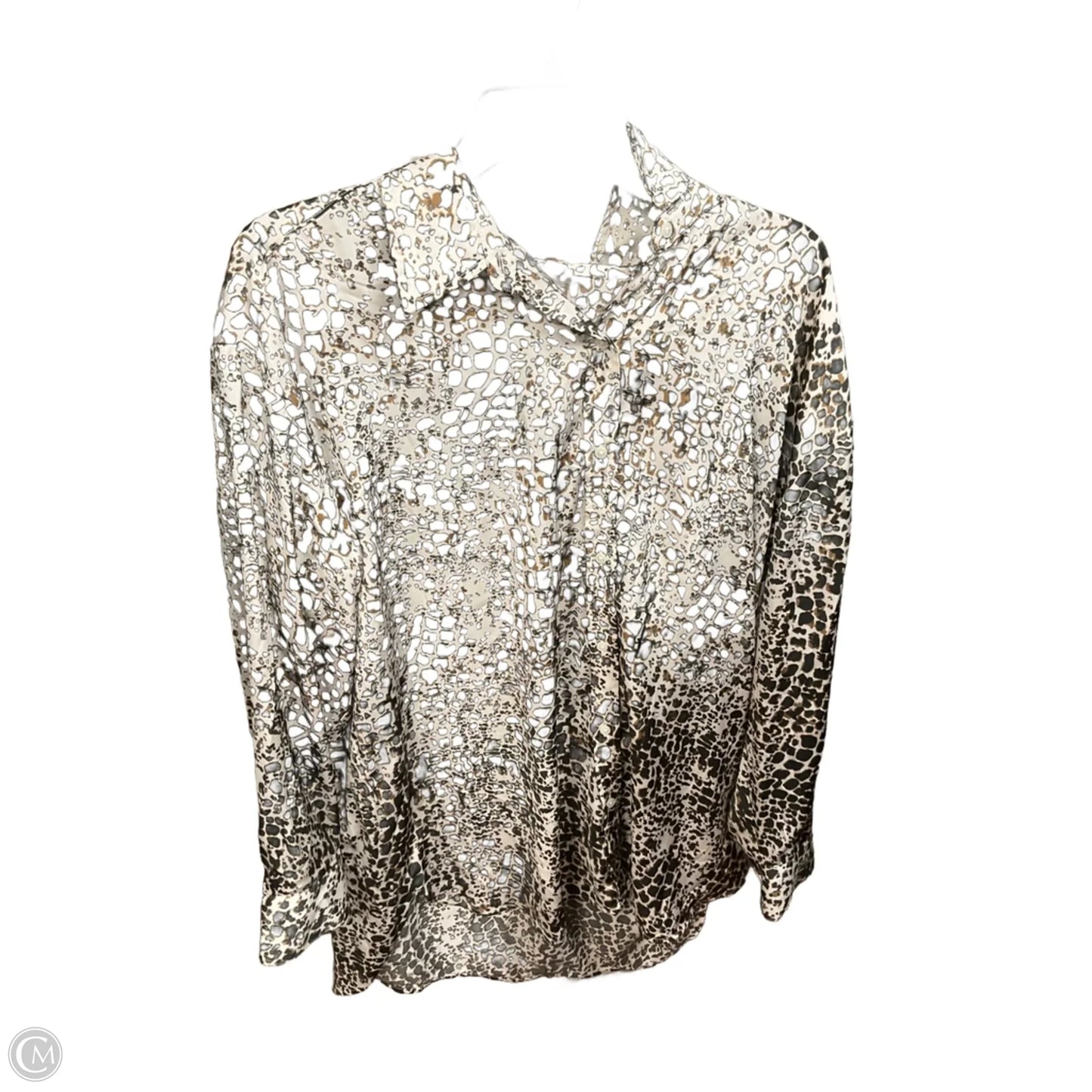 Blouse Long Sleeve By Banana Republic In Animal Print, Size: L