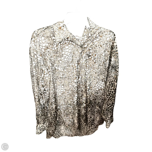 Blouse Long Sleeve By Banana Republic In Animal Print, Size: L