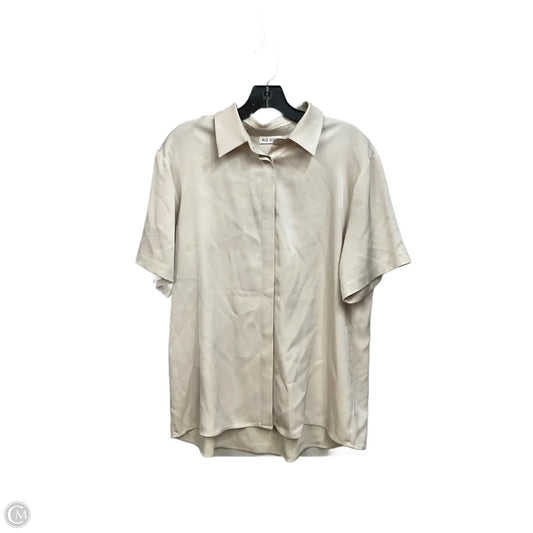 Blouse Short Sleeve By Clothes Mentor In Beige, Size: S