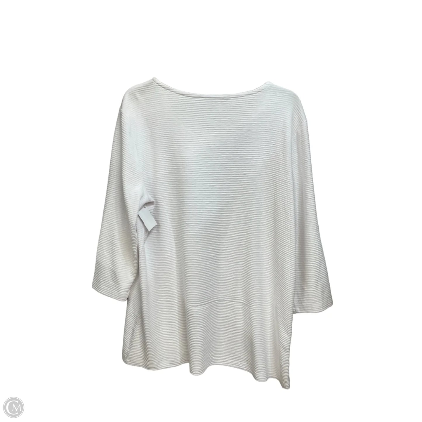 Top 3/4 Sleeve Basic By Multiples In White, Size: L