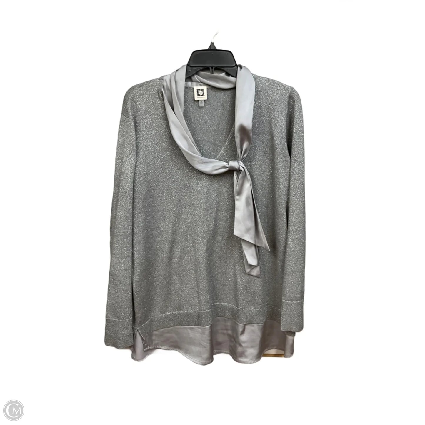 Top Long Sleeve By Anne Klein In Silver, Size: Xl