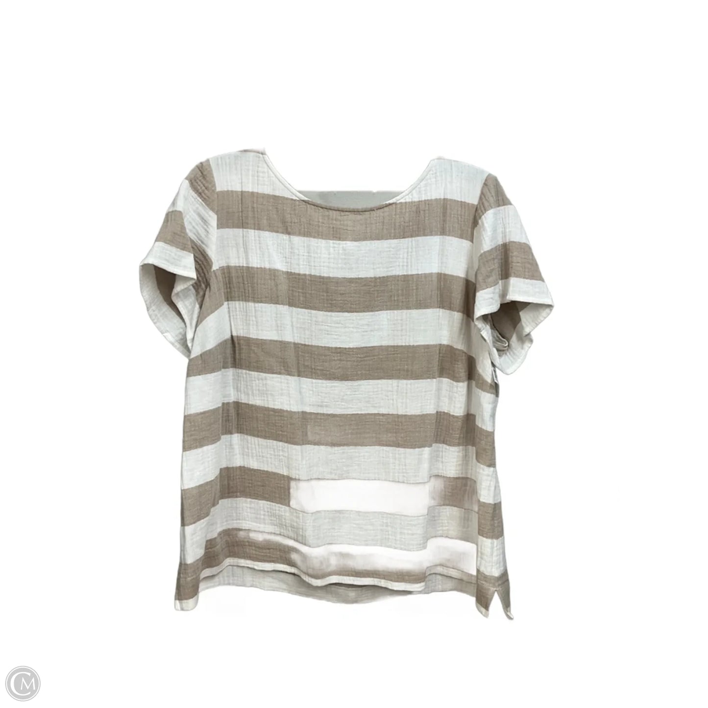 Top Short Sleeve By J. Jill In Striped Pattern, Size: Xl