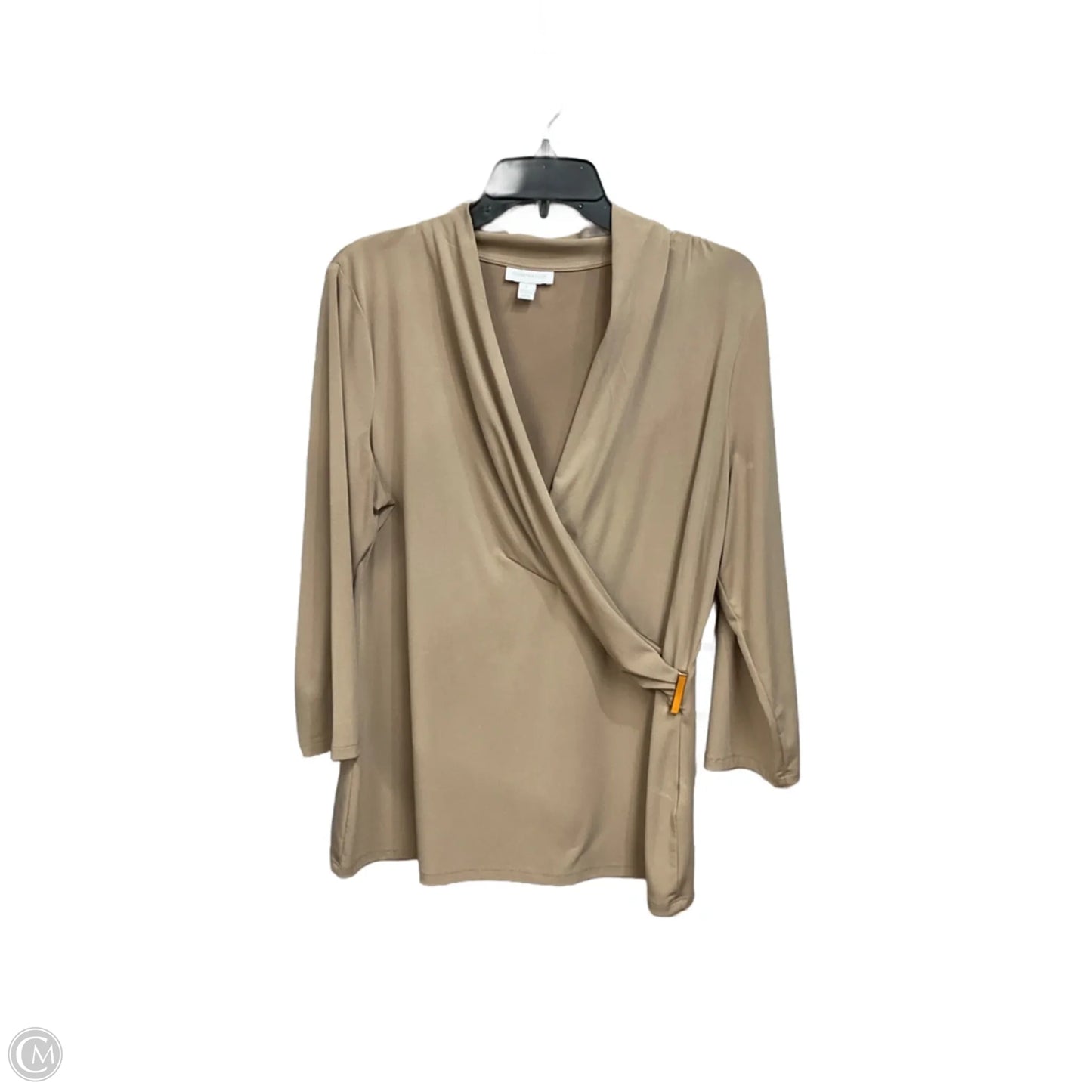 Top Long Sleeve By Charter Club In Tan, Size: L