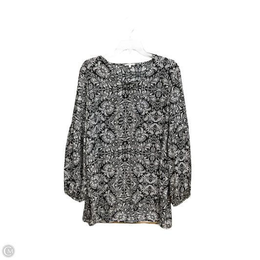 Blouse Long Sleeve By Maurices In Black & White, Size: L
