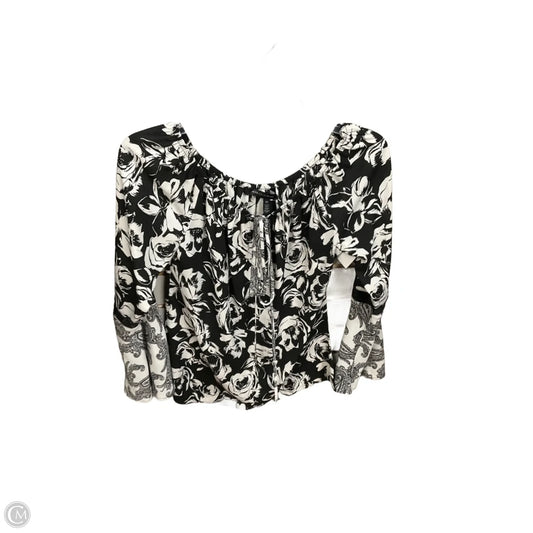 Blouse Long Sleeve By White House Black Market In Black & White, Size: Xs