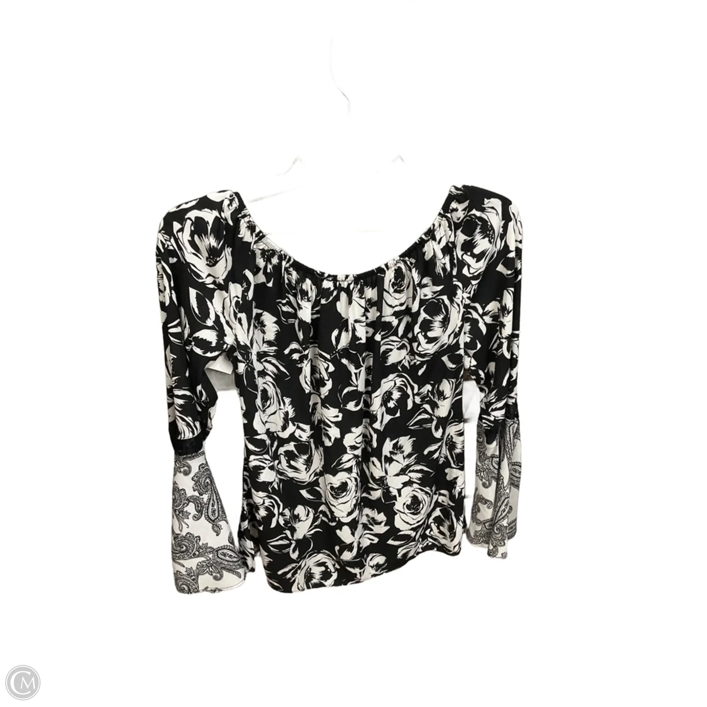 Blouse Long Sleeve By White House Black Market In Black & White, Size: Xs
