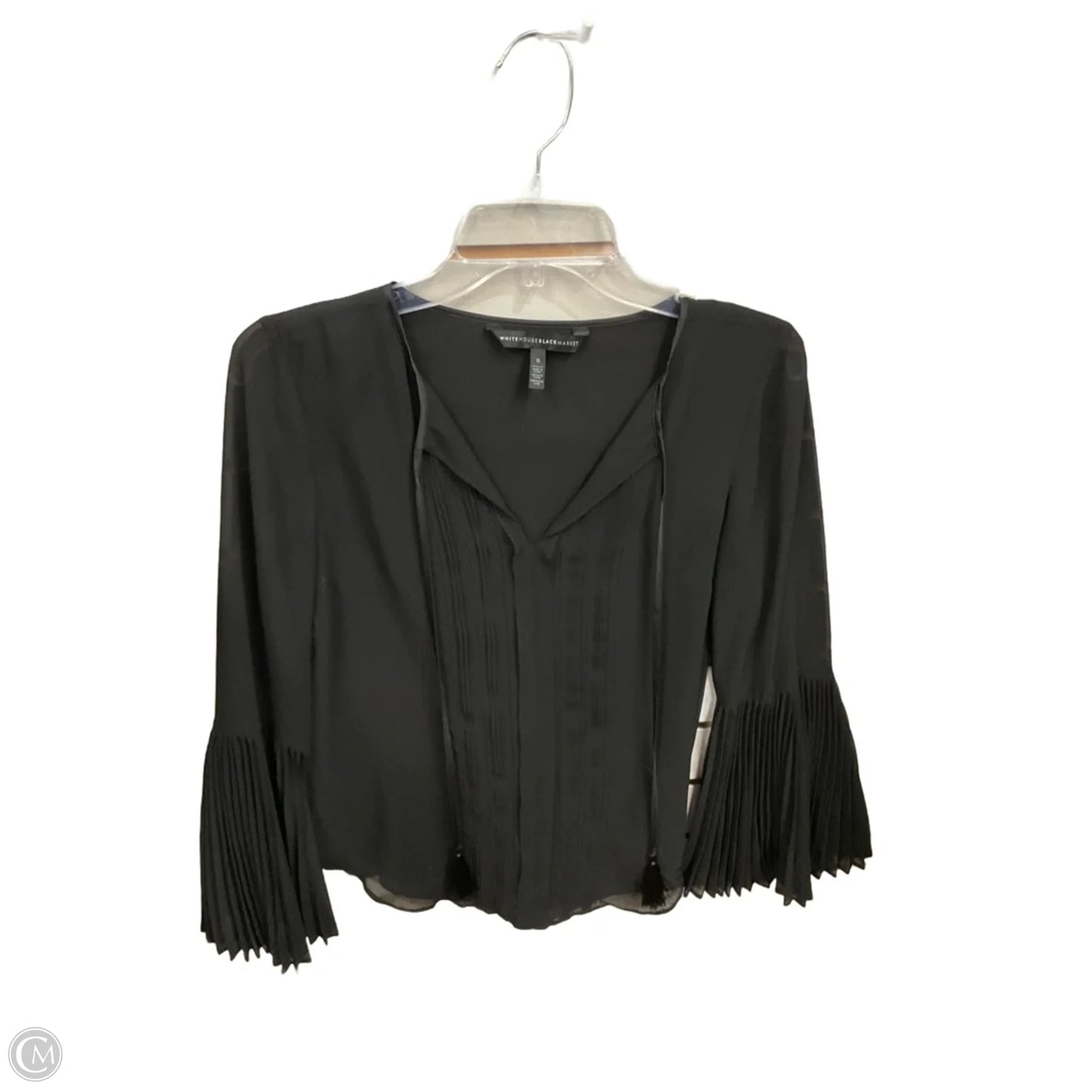 Blouse Long Sleeve By White House Black Market In Black, Size: Xs