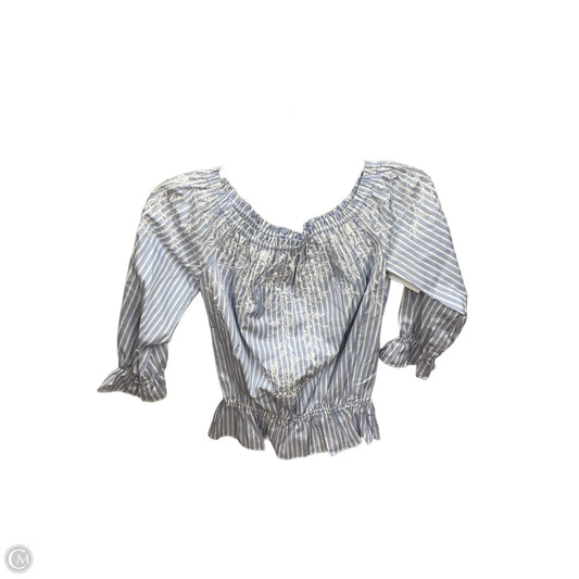 Top Long Sleeve By White House Black Market In Blue & White, Size: Xs