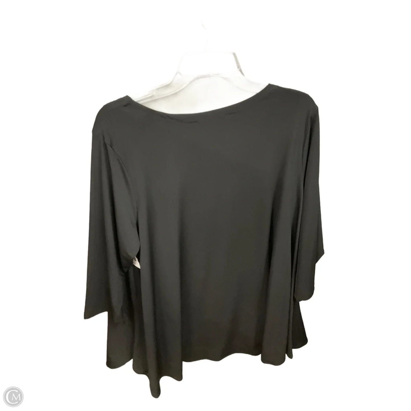 Tunic 3/4 Sleeve By Tahari In Black, Size: 2x