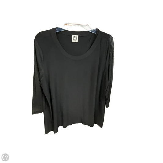 Tunic 3/4 Sleeve By Anne Klein In Black, Size: 2x