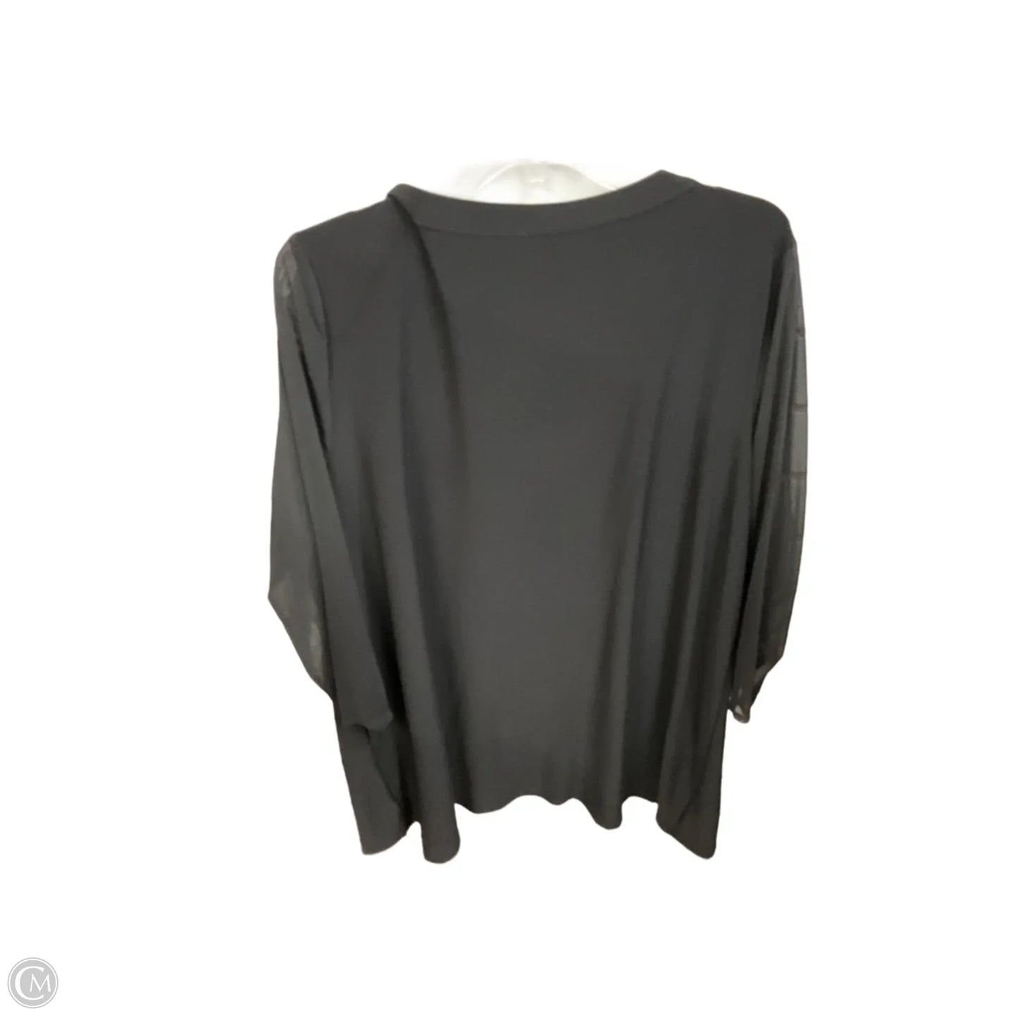 Tunic 3/4 Sleeve By Anne Klein In Black, Size: 2x