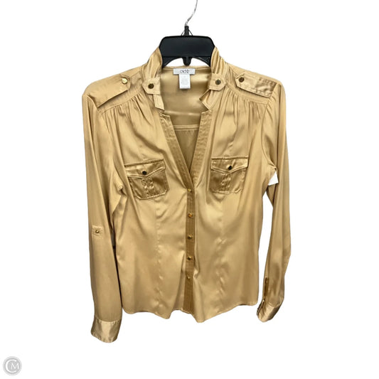 Blouse Long Sleeve By Cache In Gold, Size: M
