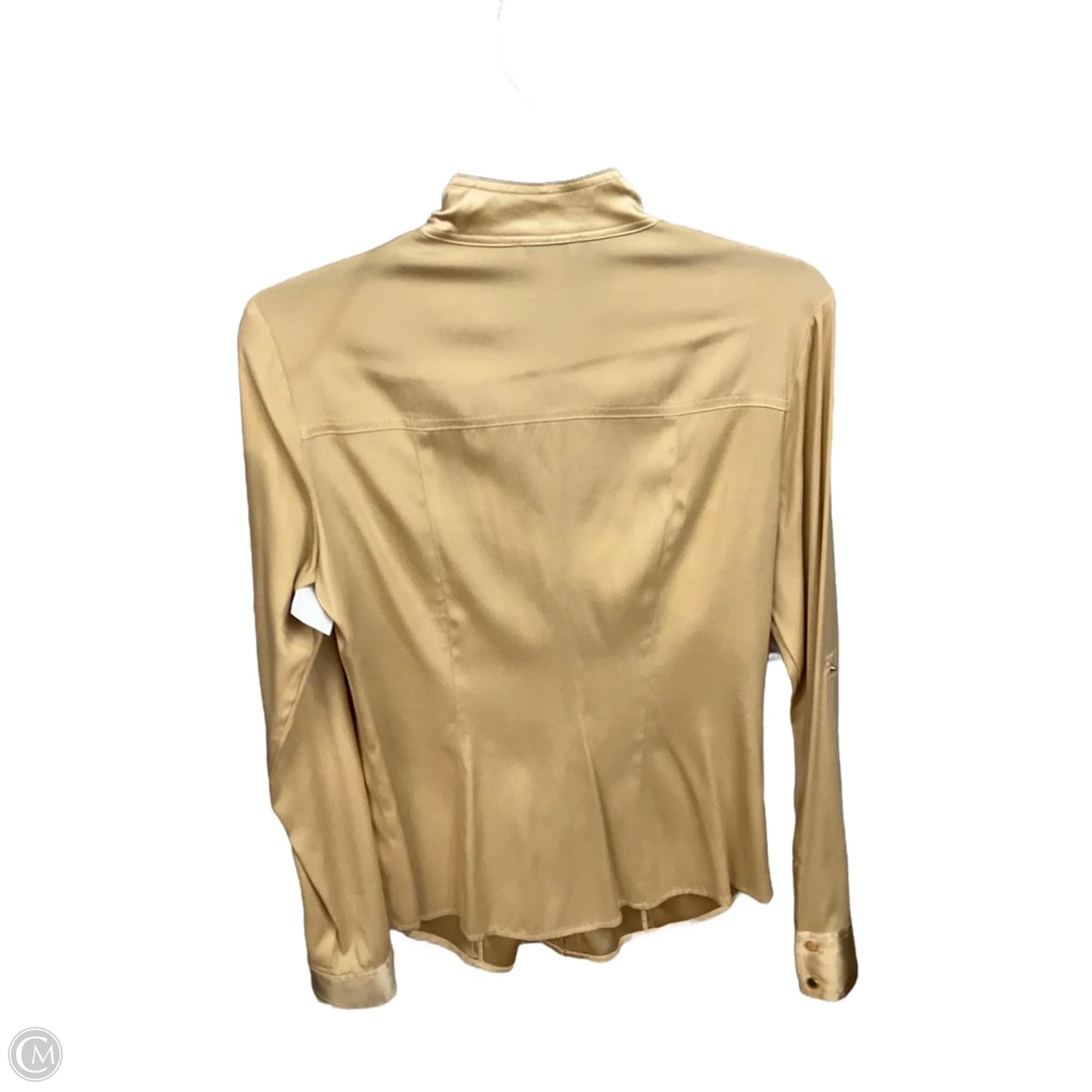 Blouse Long Sleeve By Cache In Gold, Size: M