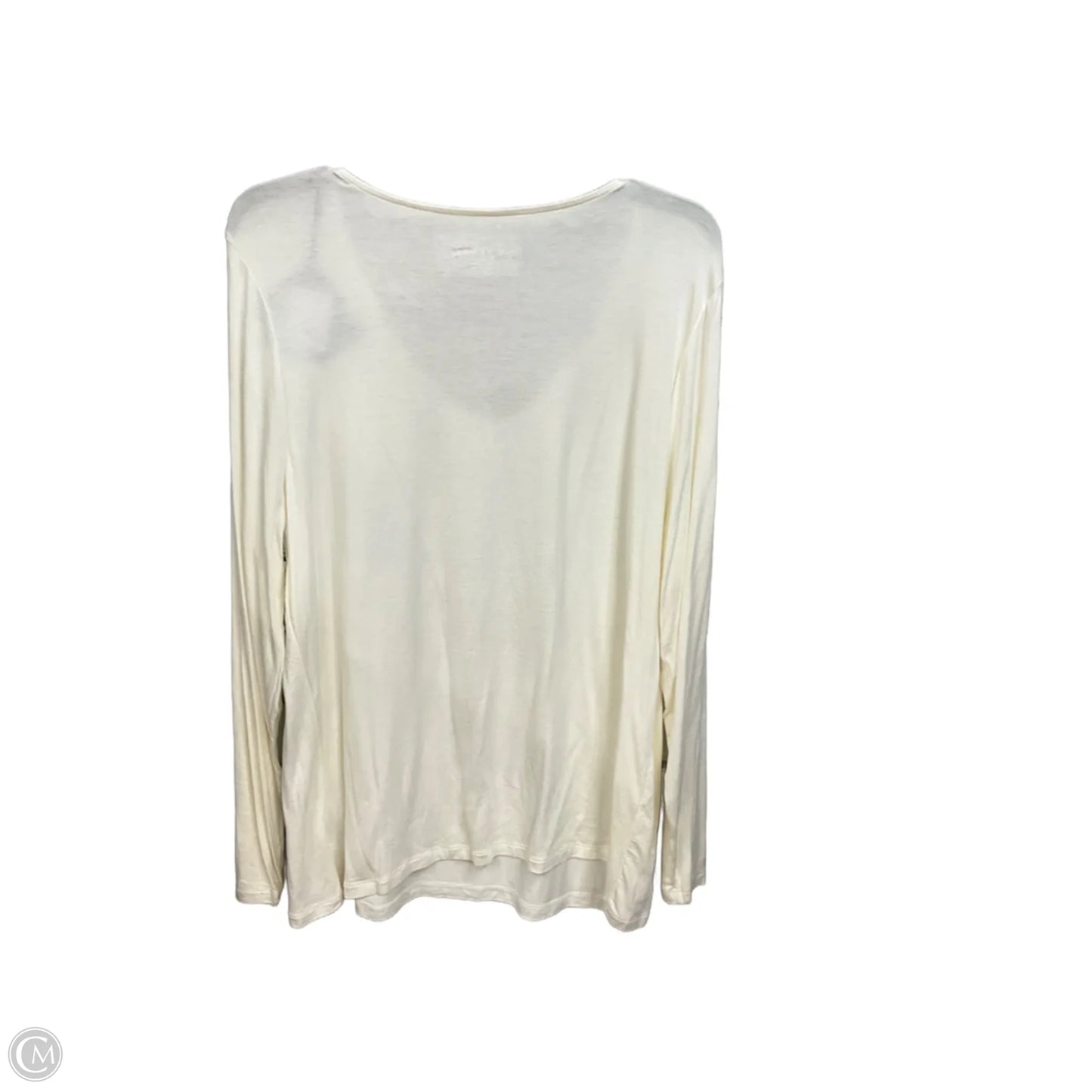 Top Long Sleeve Basic By Ava & Viv In Cream, Size: 1x