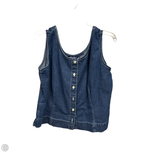 Top Sleeveless By Eddie Bauer In Blue Denim, Size: Xl