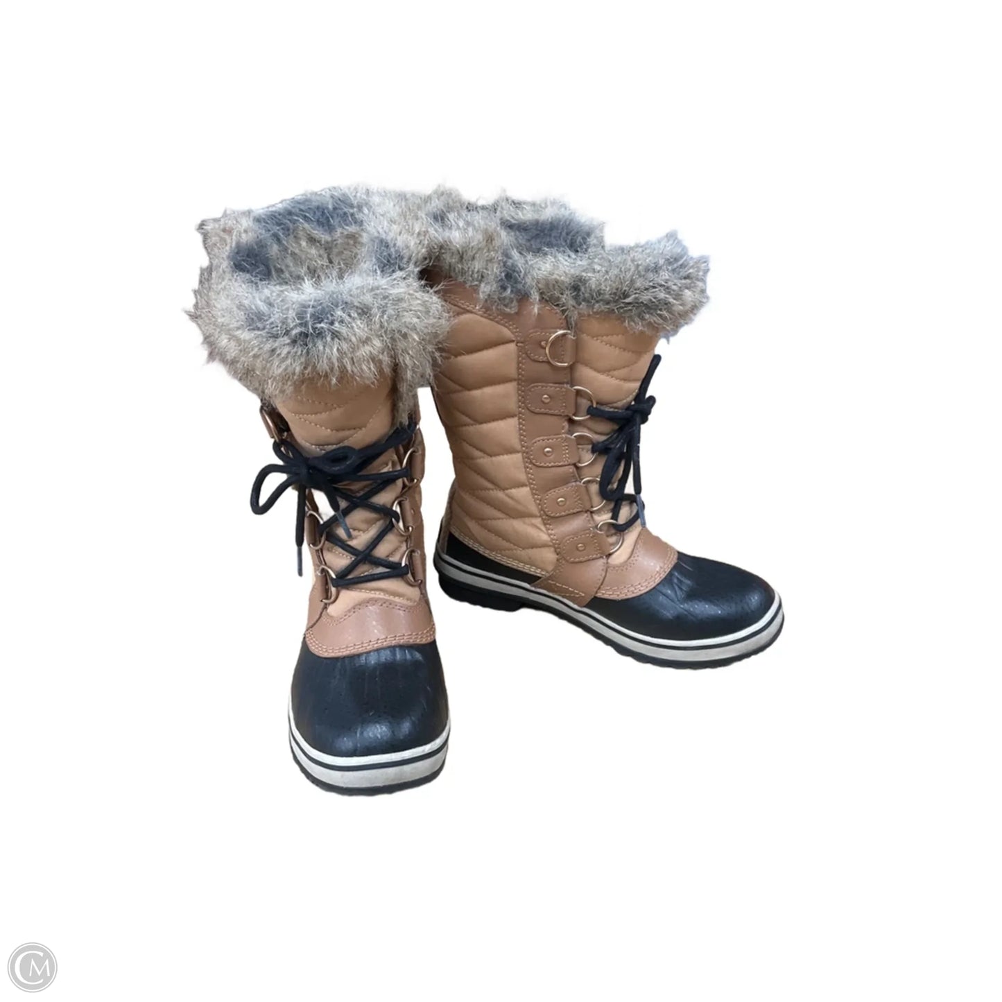 Boots Snow By Sorel In Black & Tan, Size: 7