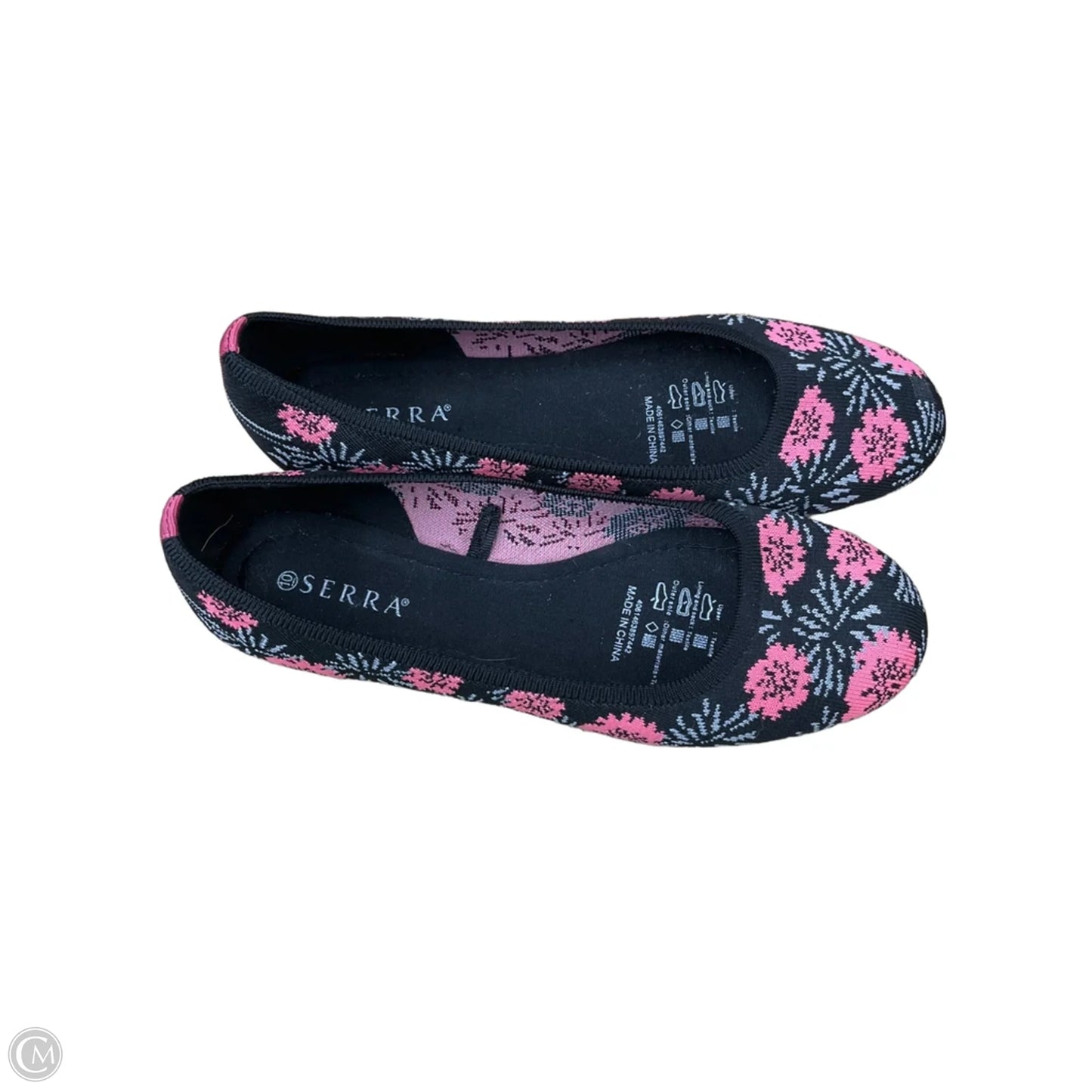 Shoes Flats By Serra In Black & Pink, Size: 10