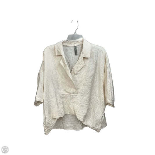 Blouse Short Sleeve By Anthropologie In Cream, Size: M