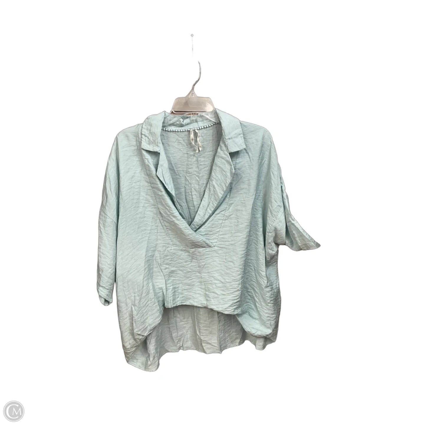 Blouse Short Sleeve By Anthropologie In Blue, Size: M