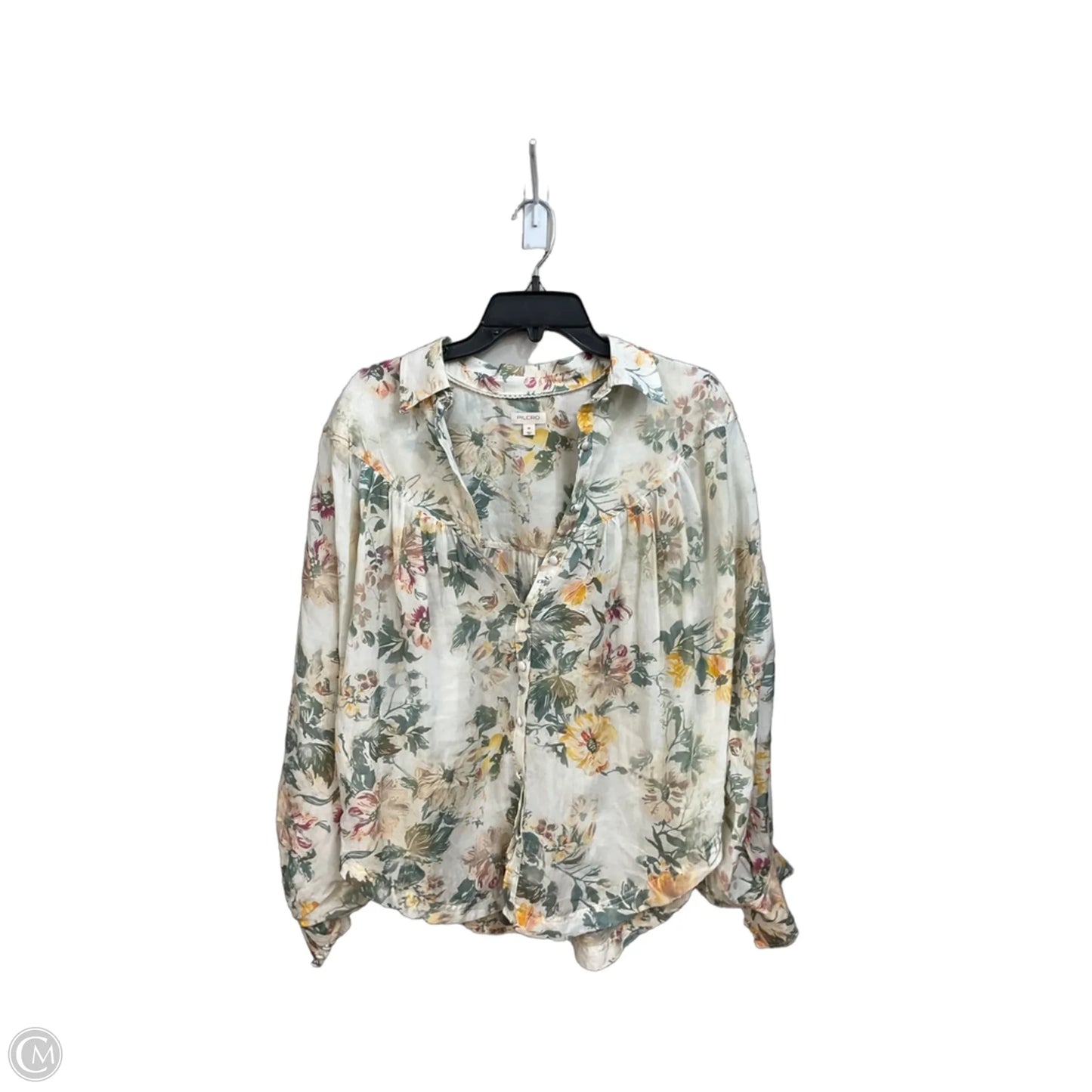 Blouse Long Sleeve By Pilcro In Floral Print, Size: Xs