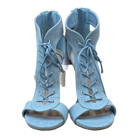 Blue Denim Sandals Heels Stiletto Shoedazzle, Size 8.5