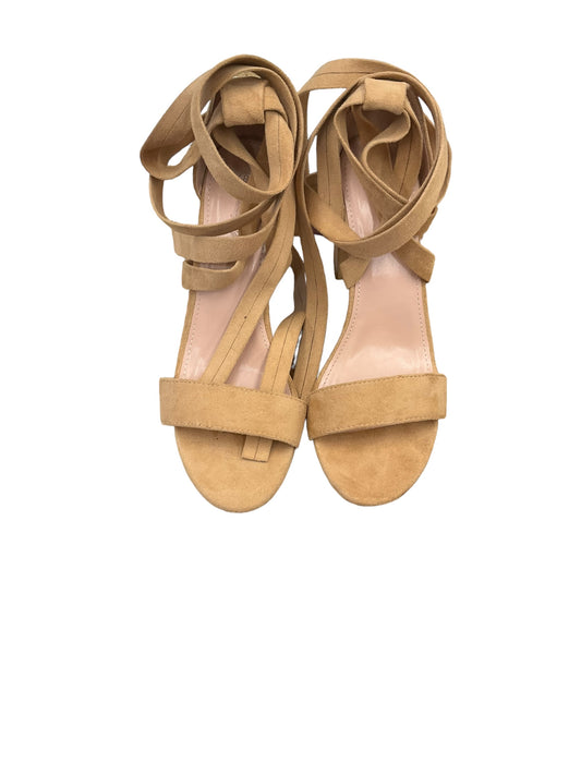 Tan Sandals Heels Block Clothes Mentor, Size 8