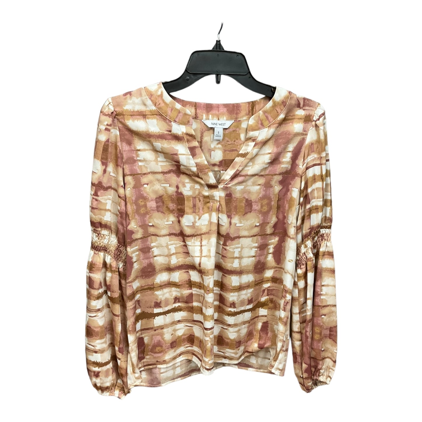 Tie Dye Print Blouse Long Sleeve Nine West Apparel, Size S