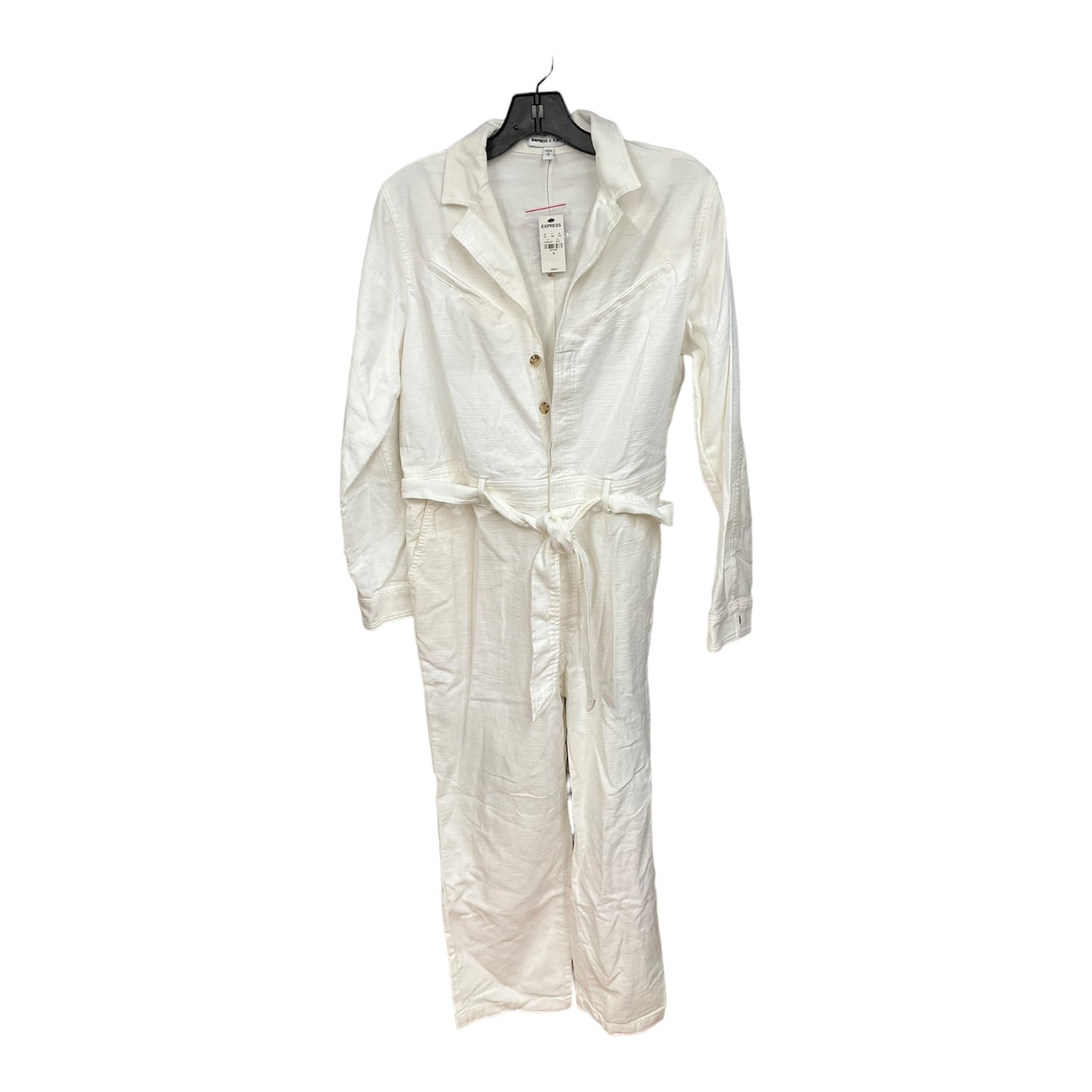 White Denim Jumpsuit Express, Size S