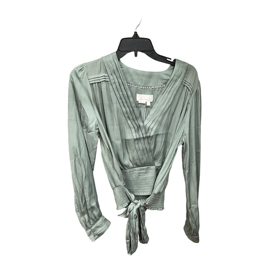 Green Blouse Long Sleeve Anthropologie, Size M