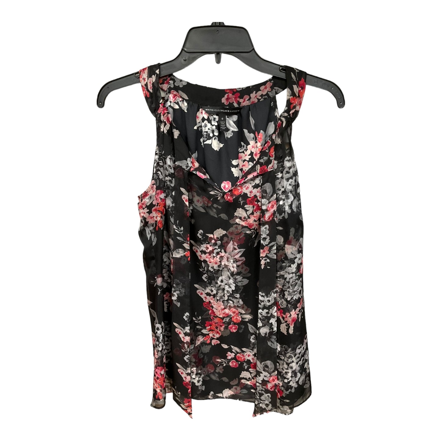 Floral Print Blouse Sleeveless White House Black Market, Size Xs