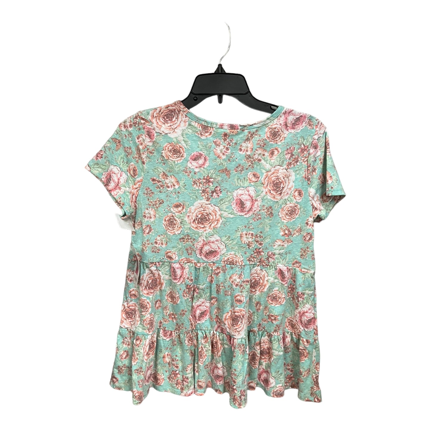 Floral Print Top Short Sleeve Bobbie Brooks, Size S