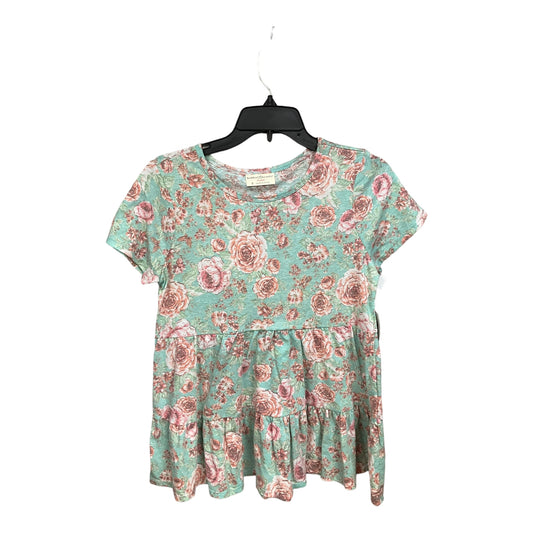 Floral Print Top Short Sleeve Bobbie Brooks, Size S