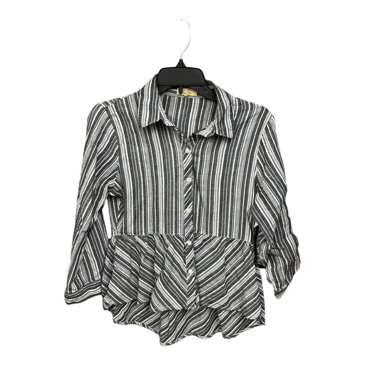 Striped Pattern Blouse Long Sleeve Love Notes, Size L