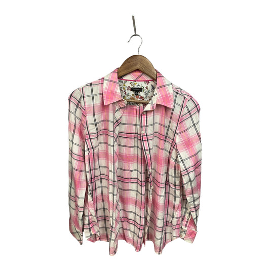 Top Long Sleeve By Talbots In Plaid Pattern, Size: S