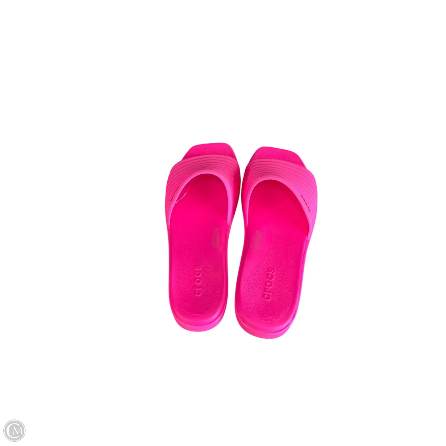 Sandals Flats By Crocs In Pink, Size: 9