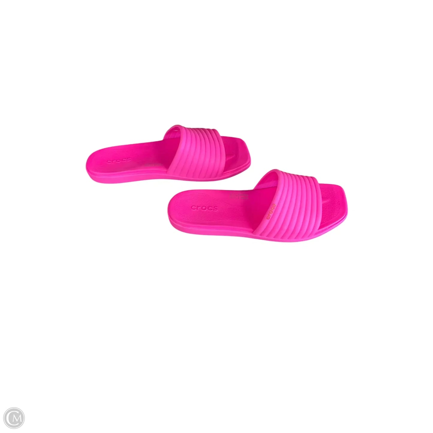 Sandals Flats By Crocs In Pink, Size: 9