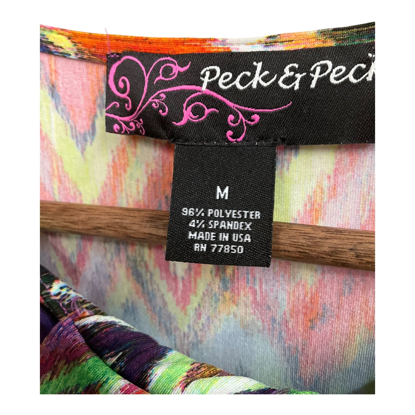 Top 3/4 Sleeve By Peck And Peck In Multi-colored, Size: M