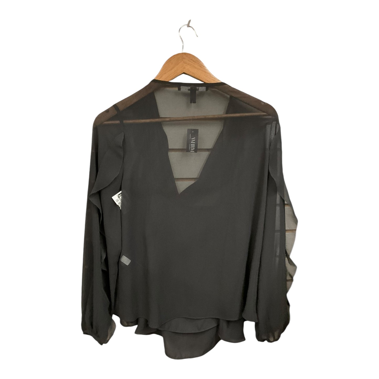 Blouse Long Sleeve By White House Black Market In Black, Size: M