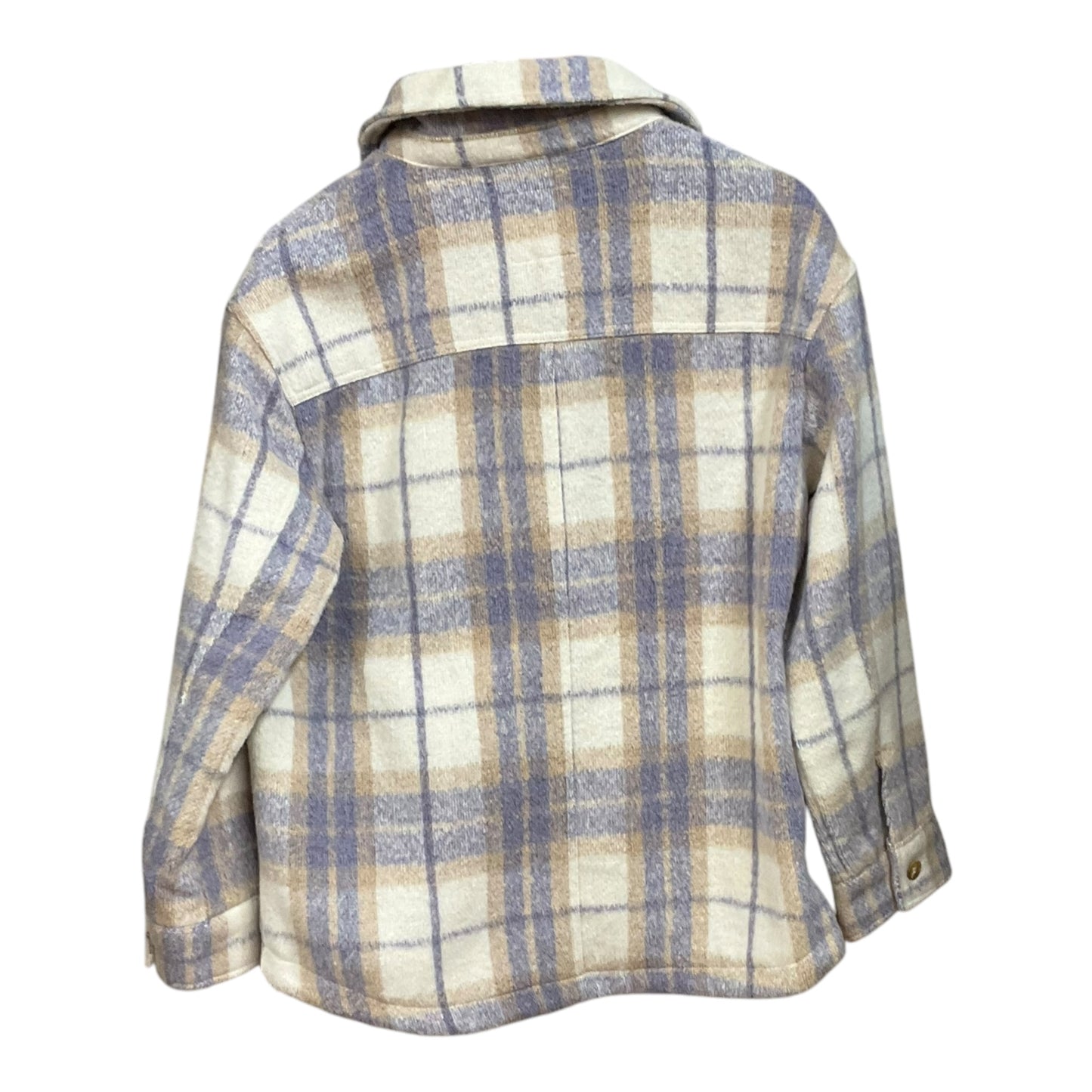 Jacket Shirt By Avec Les Filles In Plaid Pattern, Size: L