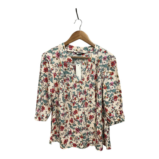 Blouse Long Sleeve By Clothes Mentor In Floral Print, Size: M