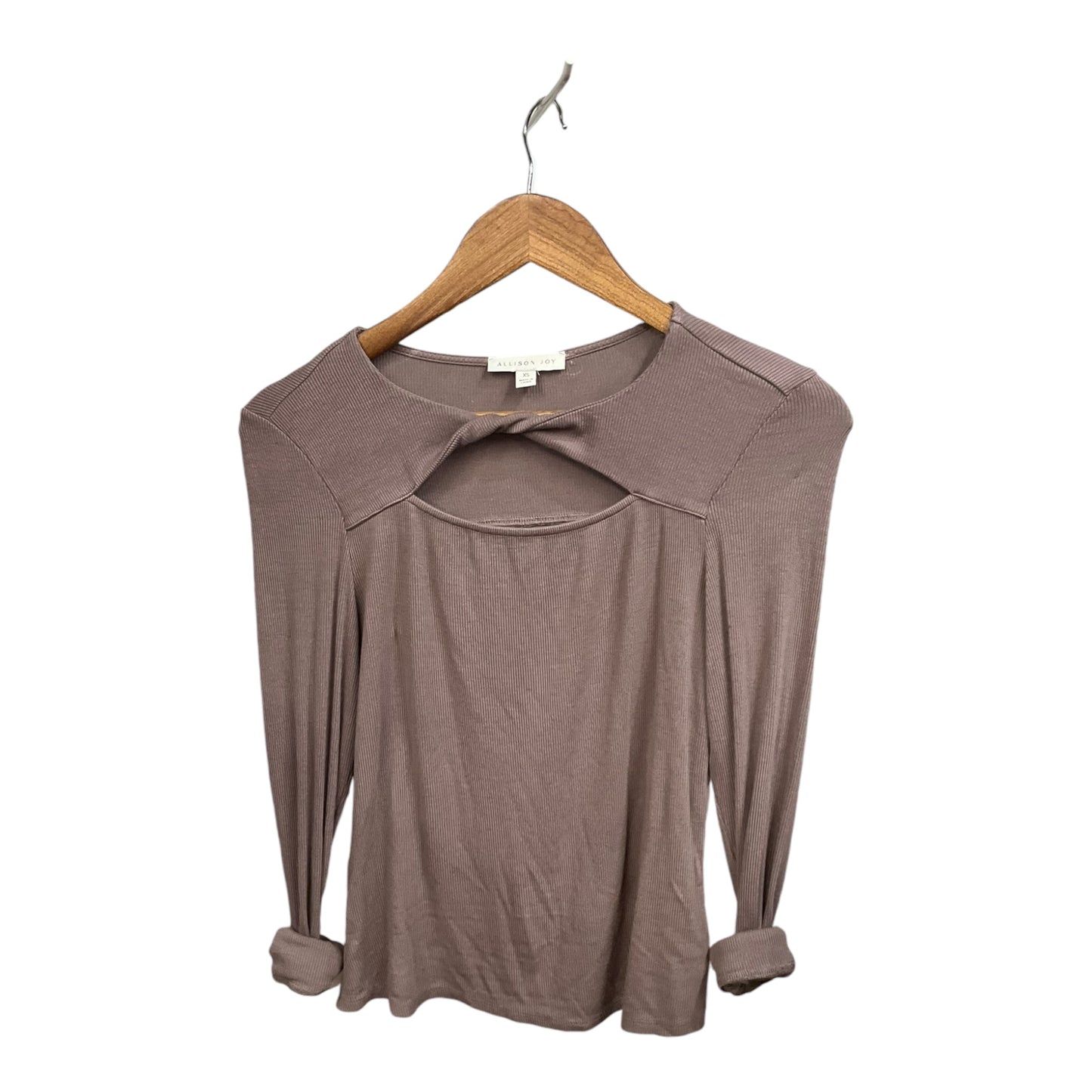 Top Long Sleeve By Allison Joy In Taupe, Size: Xs