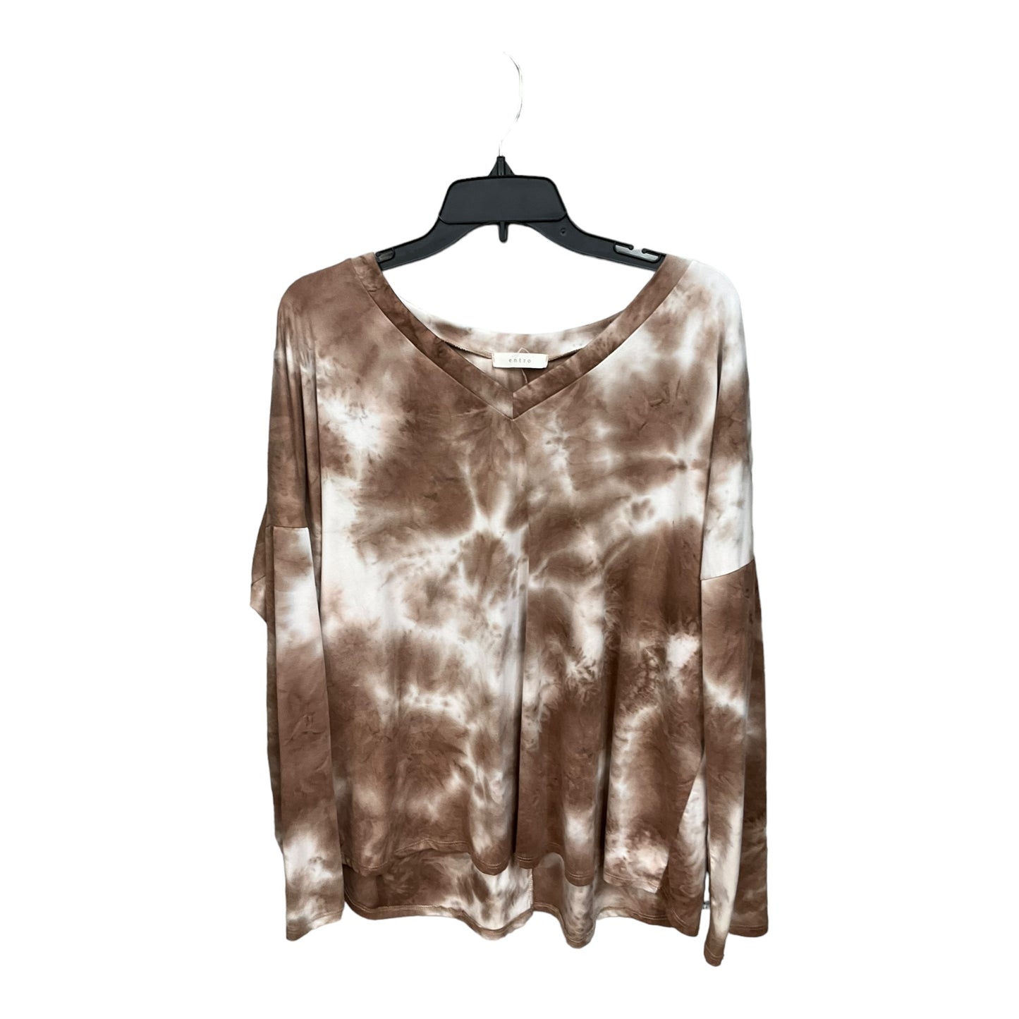 Tie Dye Print Top Long Sleeve Entro, Size 1x