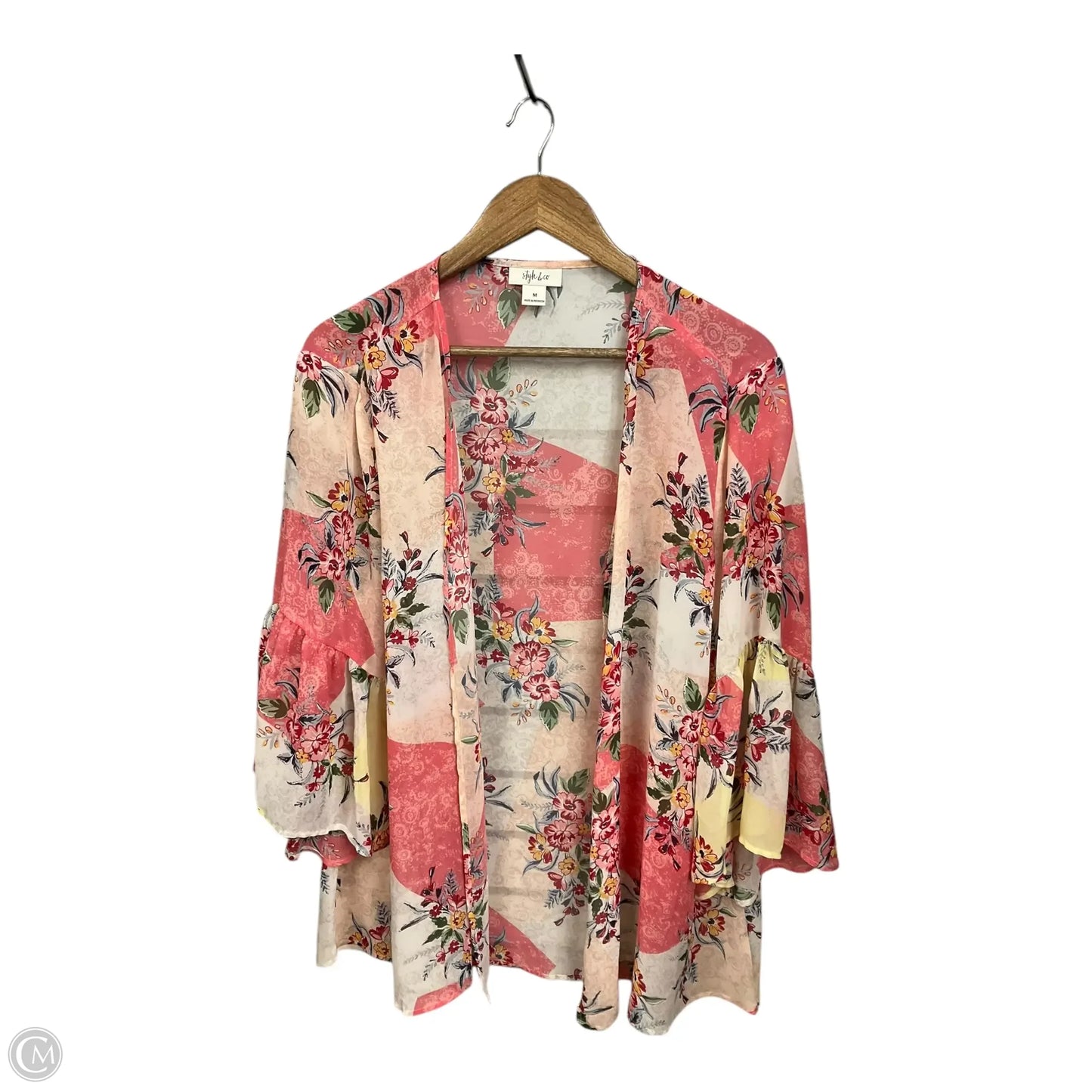 Kimono By Style And Company In Floral Print, Size: M