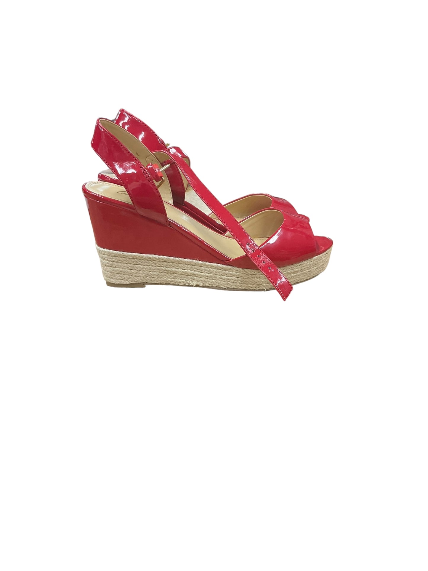 Red Shoes Heels Wedge Lane Bryant, Size 10