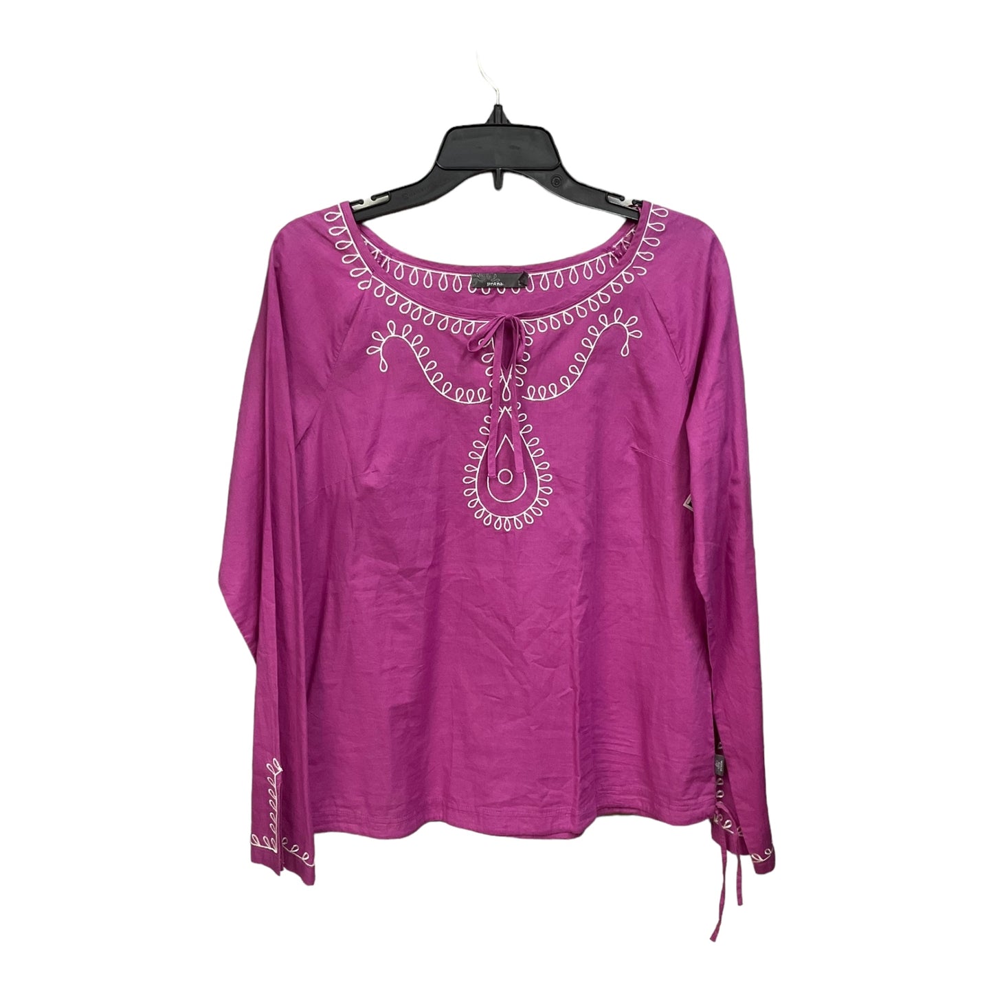 Top Long Sleeve By Prana In Pink, Size: L