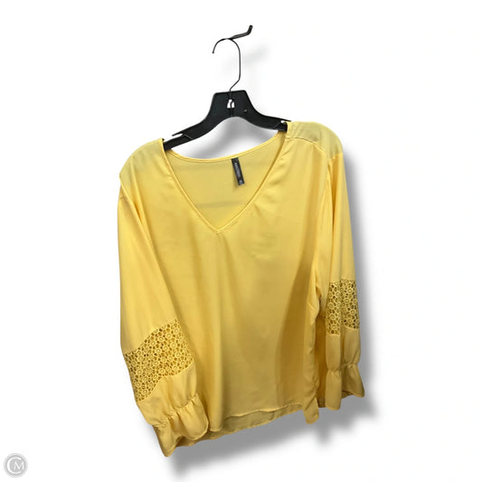 Top Long Sleeve By Massini In Yellow, Size: 3x