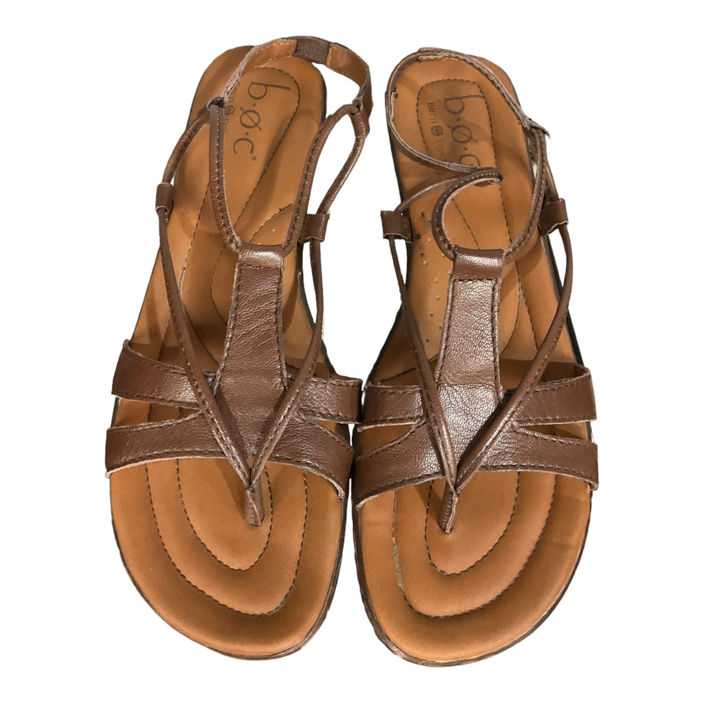 Brown Sandals Flats Boc, Size 8