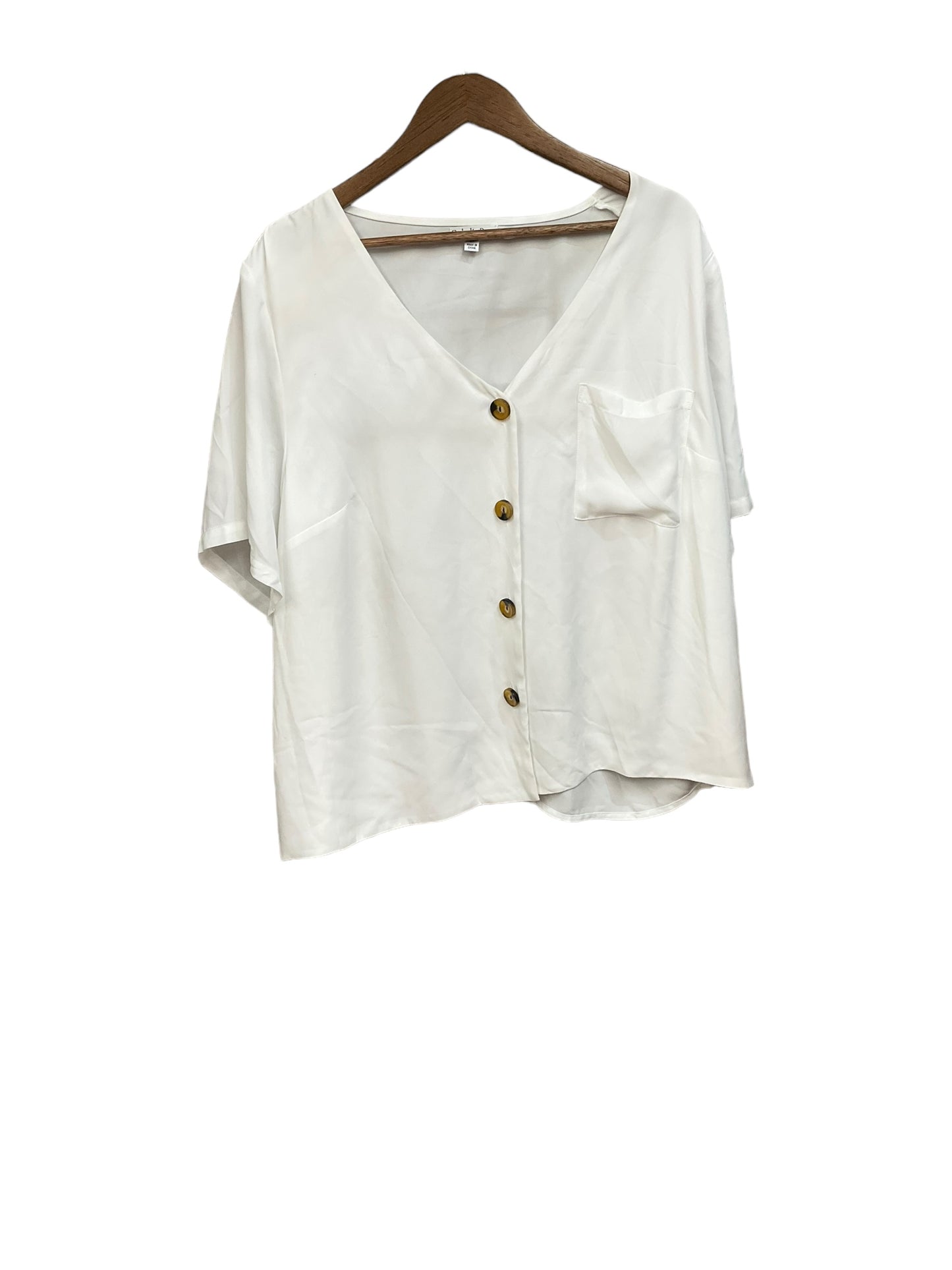 Top Short Sleeve By Opheliarose In White, Size: 2x