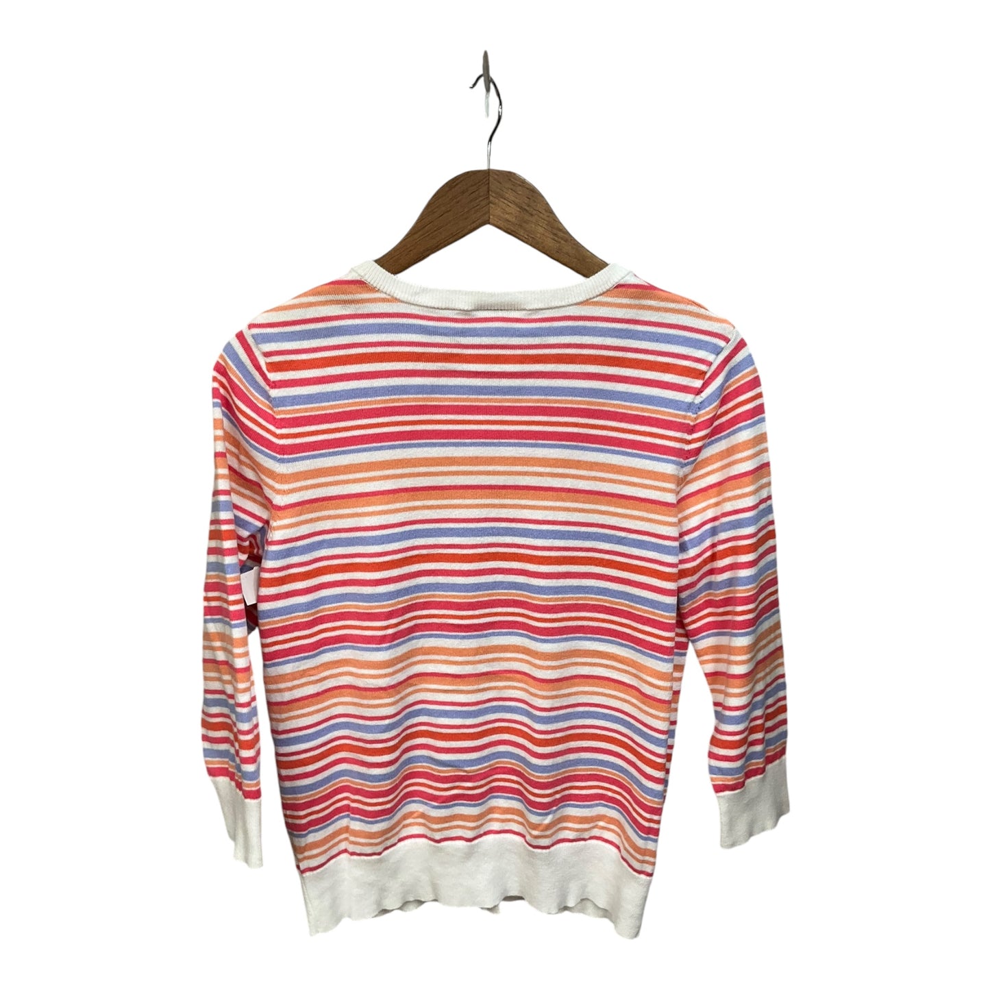 Cardigan By Loft In Striped Pattern, Size: L